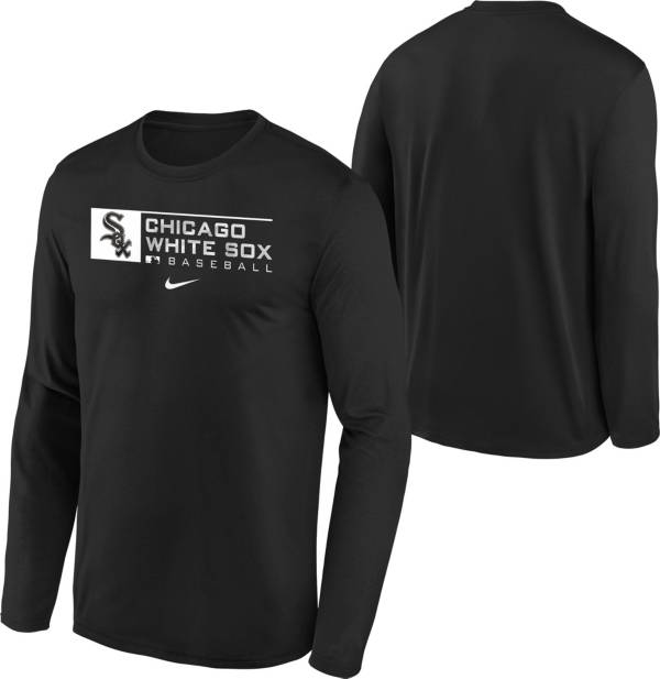 Nike Youth Boys' Chicago White Sox Black Authentic Collection Dri-FIT Legend Long Sleeve T-Shirt product image