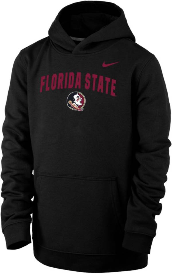 Nike Youth Florida State Seminoles Club Fleece Wordmark Pullover Black Hoodie product image