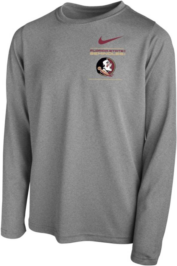 Nike Youth Florida State Seminoles Grey Dri-FIT Legend Long Sleeve T-Shirt product image
