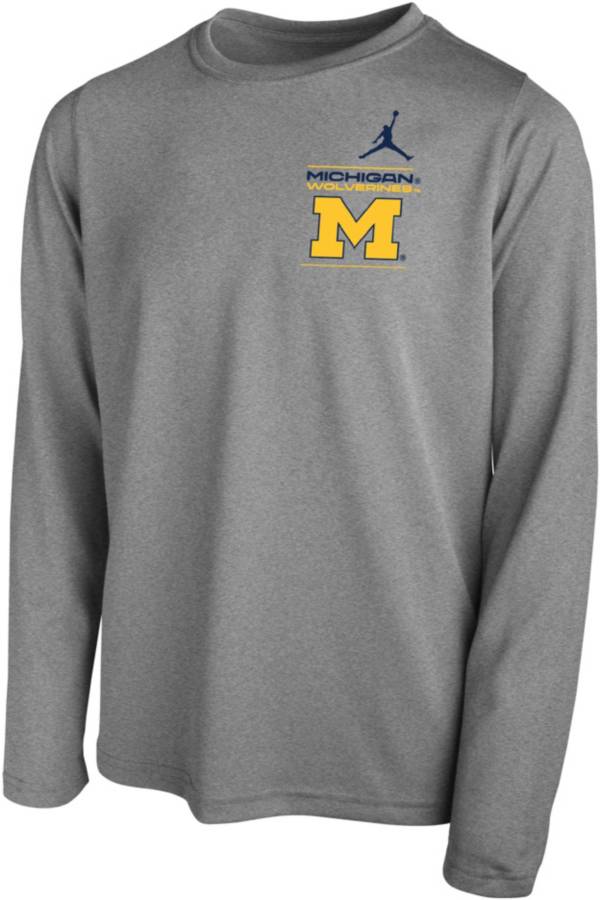 Nike Youth Michigan Wolverines Grey Dri-FIT Legend Long Sleeve T-Shirt