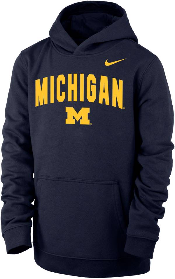 Nike Youth Michigan Wolverines Blue Club Fleece Pullover Hoodie