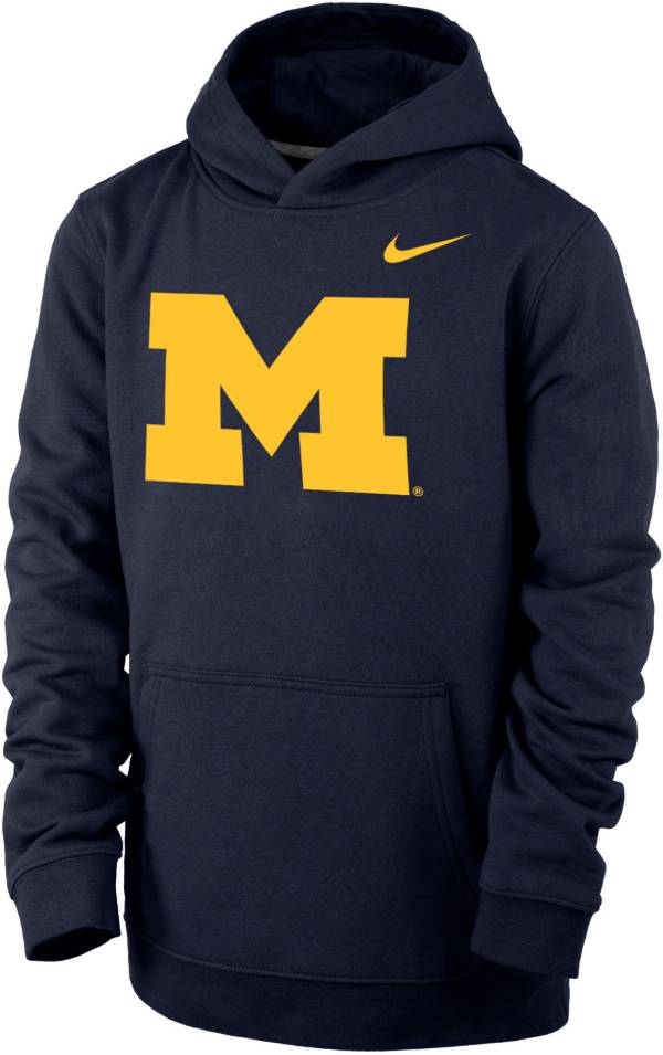Nike Youth Michigan Wolverines Blue Club Fleece Pullover Hoodie