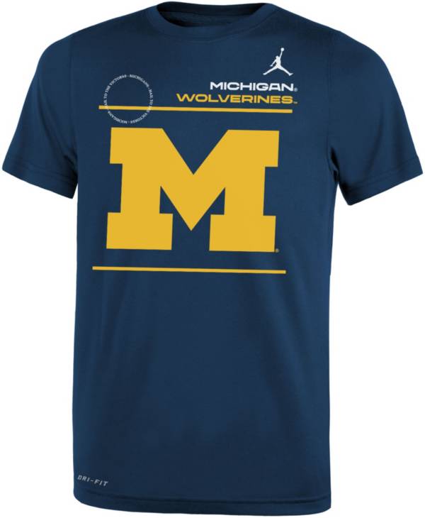 Jordan Youth Michigan Wolverines Blue Dri-FIT Legend T-Shirt