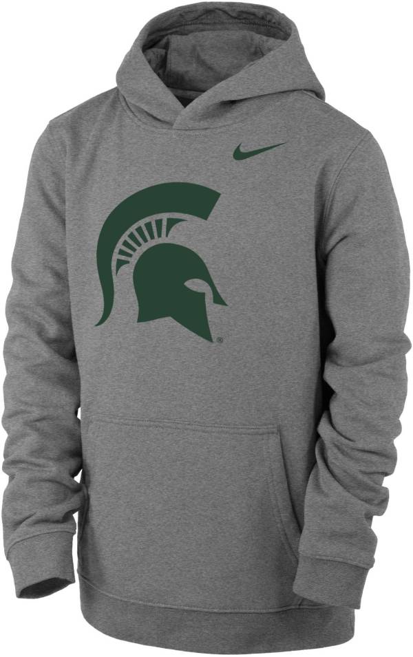 Nike Youth Michigan State Spartans Grey Club Fleece Pullover Hoodie