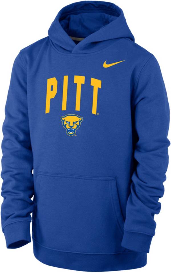 Nike Youth Pitt Panthers Blue Club Fleece Wordmark Pullover Hoodie