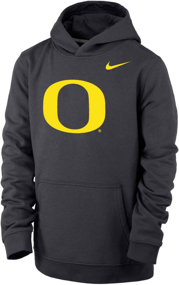 Nike Youth Oregon Ducks Grey Club Fleece Pullover Hoodie