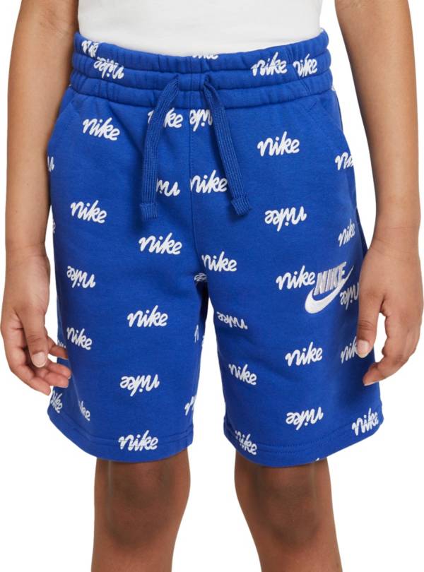 Nike Boys' Sportswear Fleece All Over Print Script Shorts