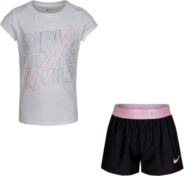 Nike Little Girls' Girls Rule The World T-Shirt and Shorts Set