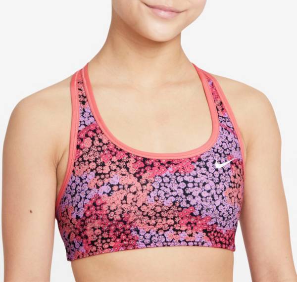 Women's reversable Nike sports bra black green floral work out athletic