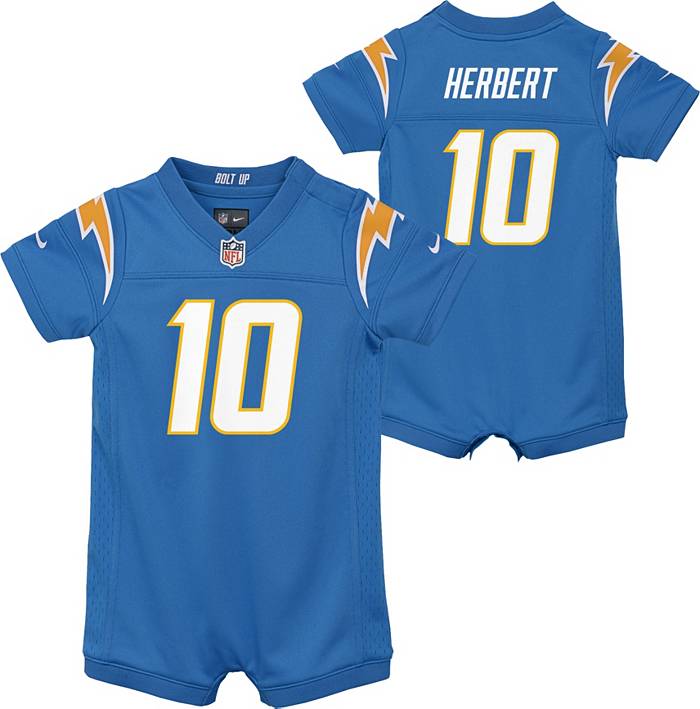 Nike Infant Los Angeles Chargers Justin Herbert #10 Romper Jersey