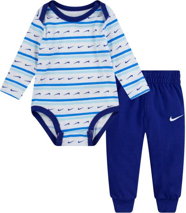 Nike Infant Boys' Swoosh Striped Long Sleeve Bodysuit and Pants Set