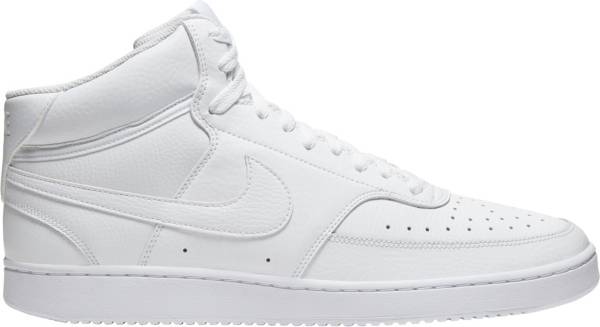 White high top nikes with best sale black swoosh