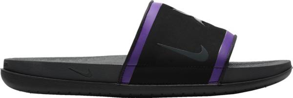 Black and purple store nike slides