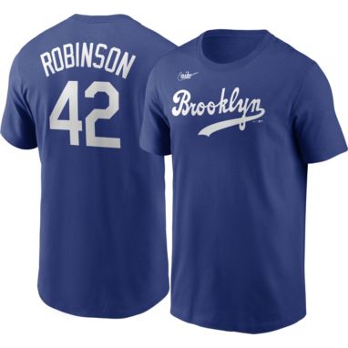 sorry, Nike Men's Brooklyn Dodgers Jackie Robinson #42 Blue T-Shirt is currently out of stock