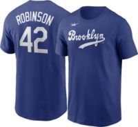 Men's Nike Jackie Robinson Heathered Gray Brooklyn Dodgers Cooperstown  Collection Name & Number T-Shirt 