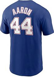 Men's Atlanta Braves Hank Aaron Nike Royal Cooperstown Collection Name &  Number T-Shirt
