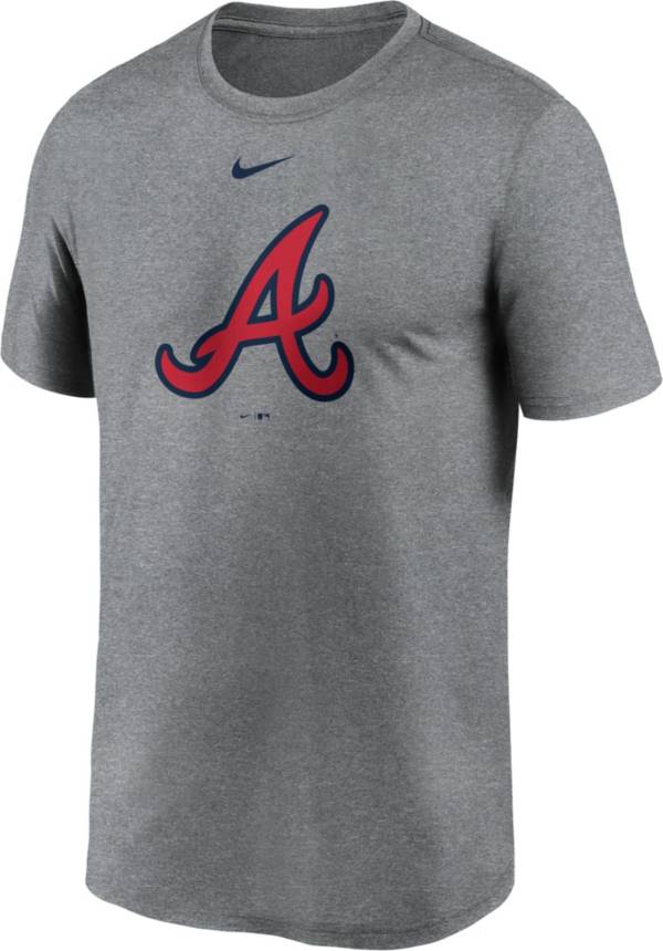 Nike Men's Atlanta Braves Grey Large Logo Legend T-Shirt