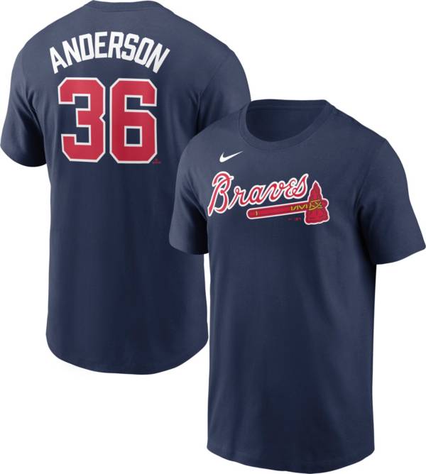 Nike Men's Atlanta Braves Ian Anderson #36 Navy T-Shirt product image