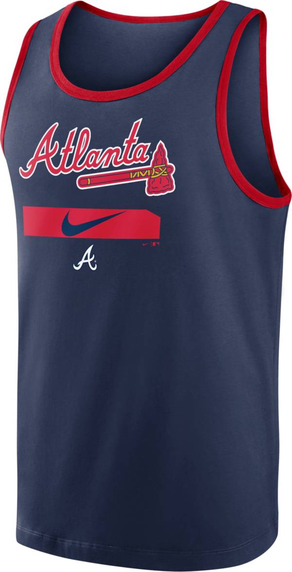 Nike Men's Atlanta Braves Navy Cotton Tank Top