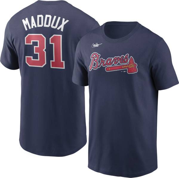 Nike Men's Atlanta Braves Greg Maddux #31 Navy T-Shirt product image
