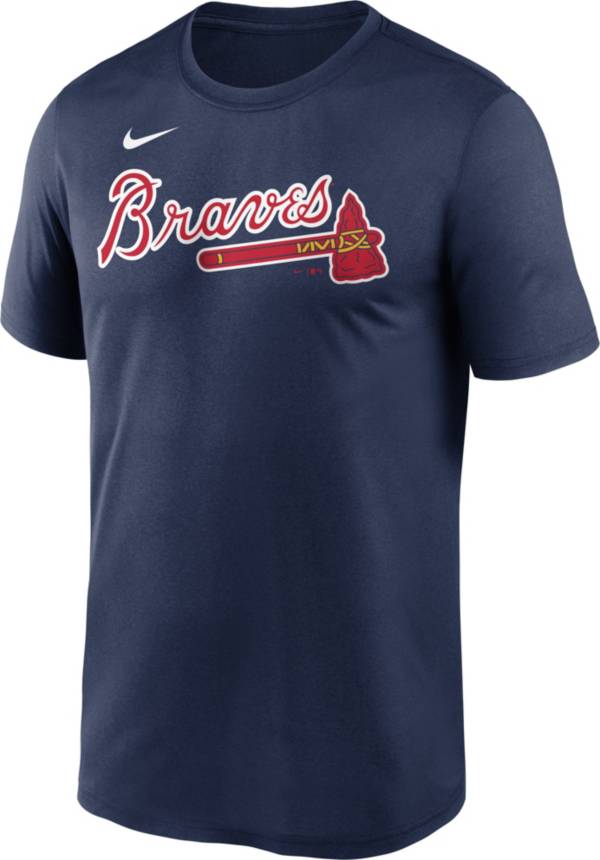 Nike Men's Atlanta Braves Navy Wordmark Legend T-Shirt product image