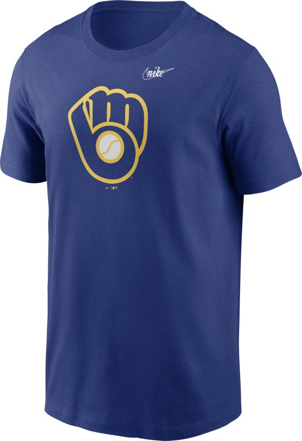 Nike Men's Milwaukee Brewers Blue Coopersville Logo T-Shirt