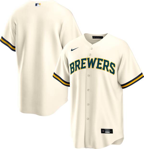 Nike Men's Milwaukee Brewers Cream Cool Base Jersey product image