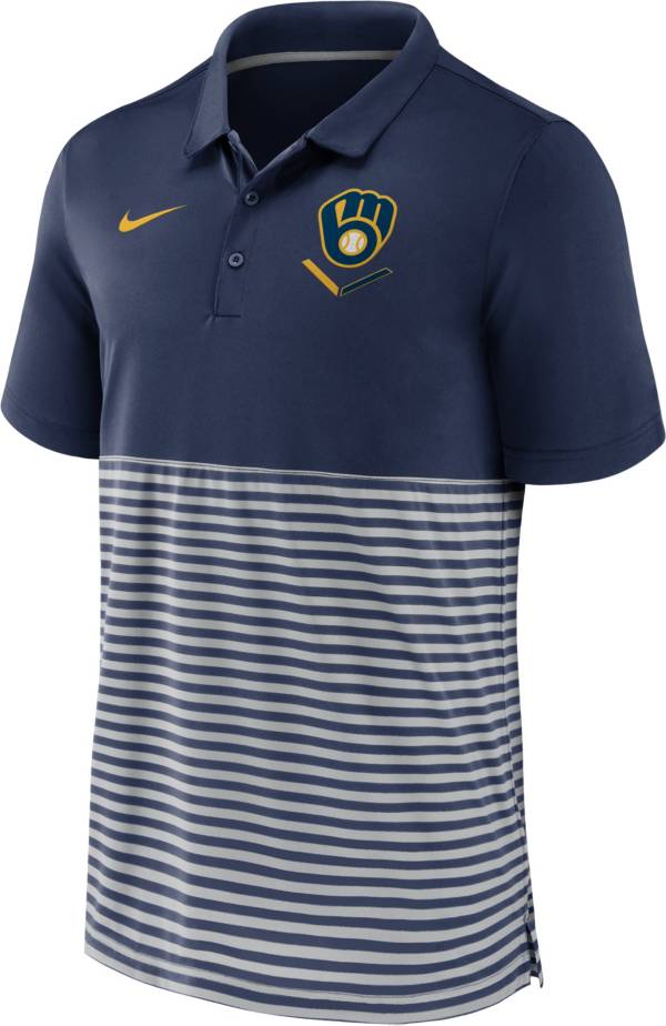 Nike Men's Milwaukee Brewers Stripe Red Polo product image