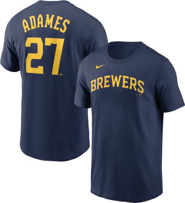 Nike Men's Milwaukee Brewers Willy Adames #27 Navy T-Shirt product image