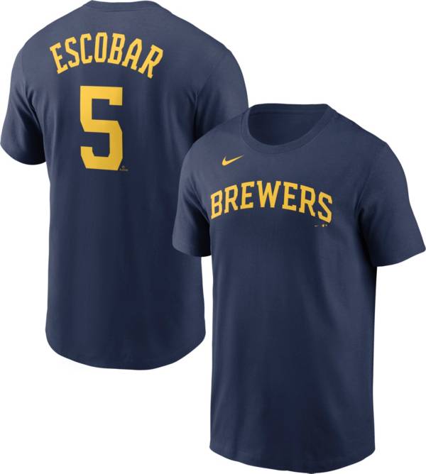 Nike Men's Milwaukee Brewers Eduardo Escobar #5 Navy T-Shirt product image