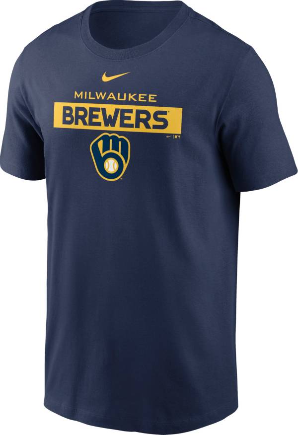 Nike Men's Milwaukee Brewers Navy Cotton T-Shirt product image