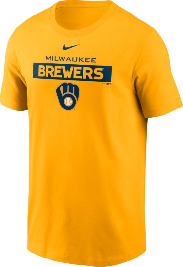 Nike Men's Milwaukee Brewers Yellow Cotton T-Shirt product image