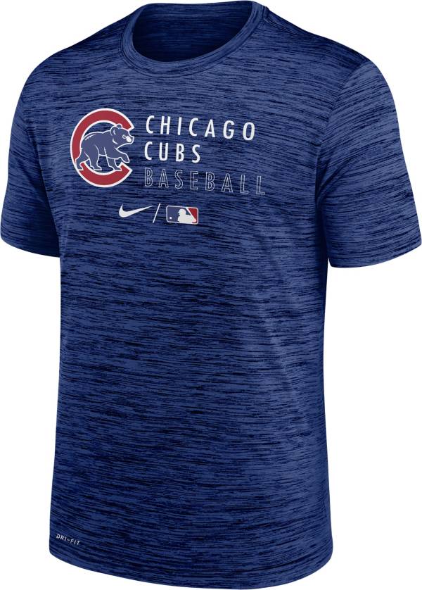 Nike Men's Chicago Cubs Blue Authentic Collection Velocity Practice T-Shirt