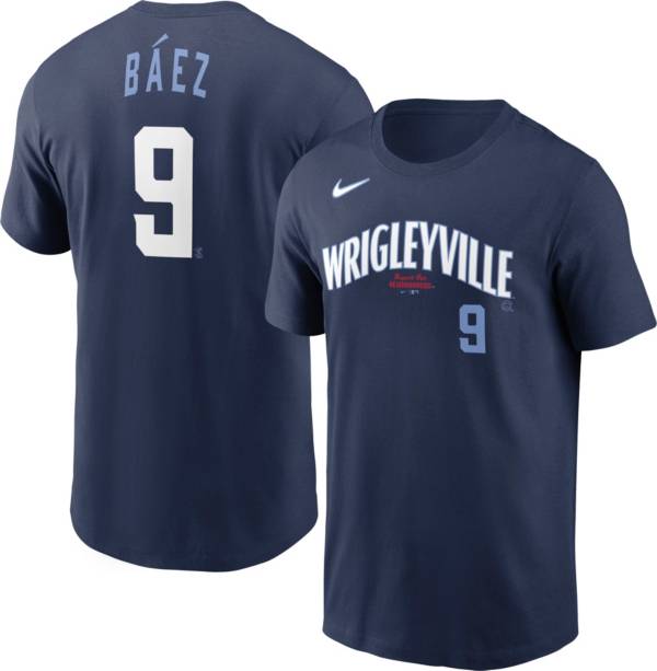 Nike Men's Chicago Cubs Javier Báez #9 Navy 2021 City Connect T-Shirt