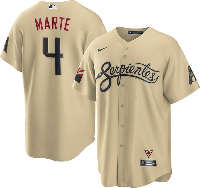 Nike Men's Arizona Diamondbacks Ketel Marte #4 Gold 2021 City Connect Cool  Base Jersey