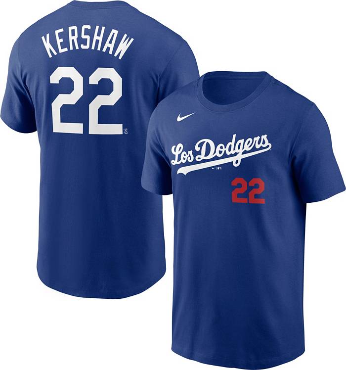 Nike Men's Los Angeles Dodgers Clayton Kershaw #22 Royal T-Shirt
