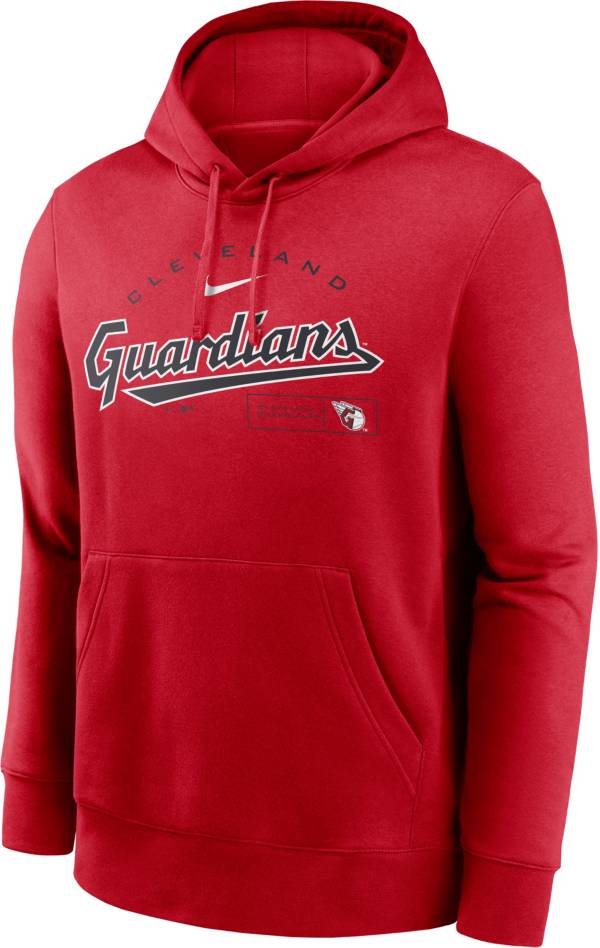 Nike Men's Cleveland Guardians Red Team Issue Armour Fleece Pullover Hoodie