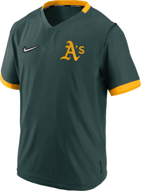 Nike Men's Oakland Athletics Green Short Sleeve Hot Jacket