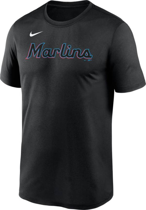 Nike Men's Miami Marlins Black Wordmark Legend T-Shirt