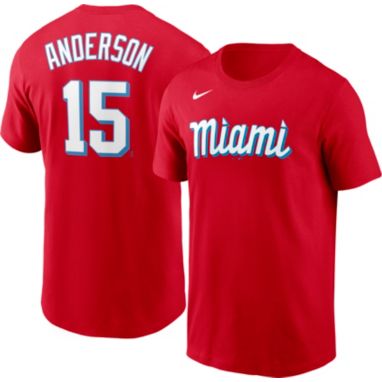 sorry, Nike Men's Miami Marlins Brian Anderson #15 Red 2021 City Connect T-Shirt is currently out of stock