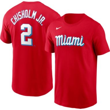 sorry, Nike Men's Miami Marlins Jazz Chisholm #2 Red 2021 City Connect T-Shirt is currently out of stock