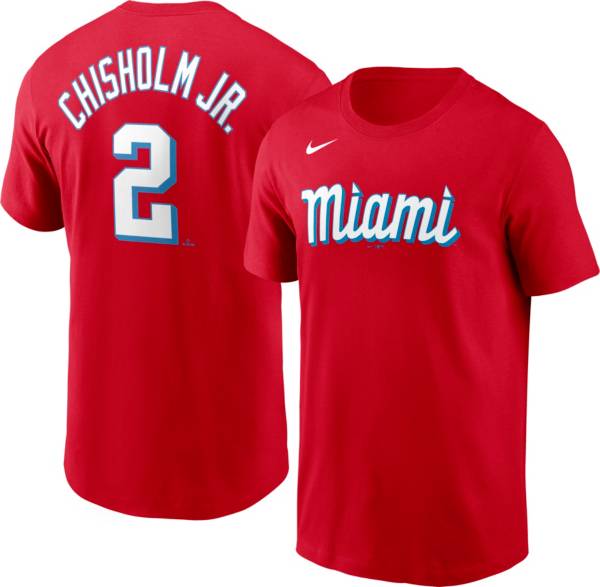 Men's Nike Jazz Chisholm Red Miami Marlins City Connect Name & Number  T-Shirt 