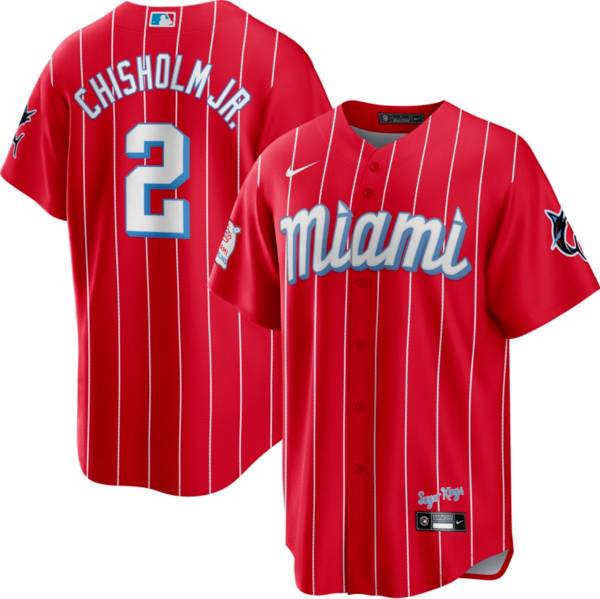 Nike Men's Miami Marlins Jazz Chisholm #2 2022 City Connect Cool Base Jersey