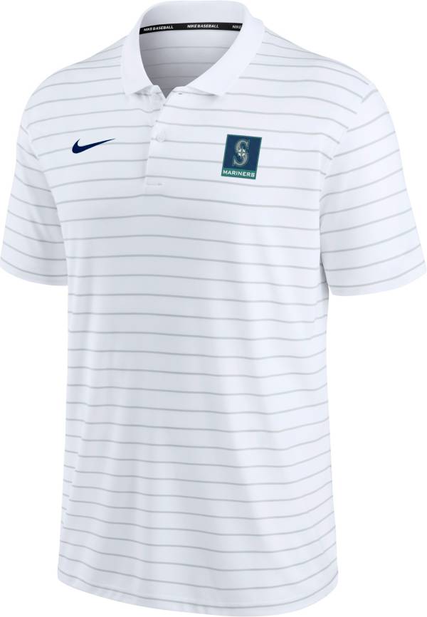 Nike Men's Seattle Mariners White Striped Polo product image