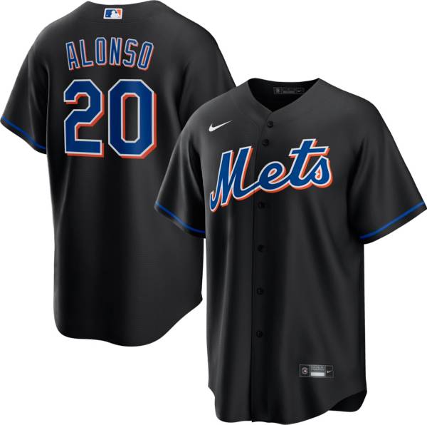 Nike Men's New York Mets Pete Alonso #20 Black Cool Base Replica Jersey