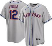 Nike Men's New York Mets Francisco Lindor #12 Black Cool Base Alternate  Jersey