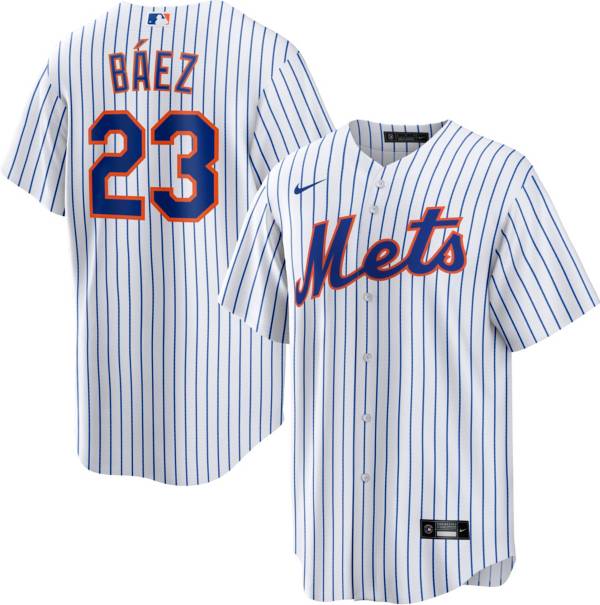 Nike Men's Replica New York Mets Javier Báez #23 White Cool Base Jersey