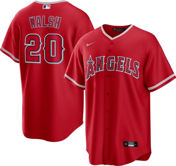 Nike Men's Los Angeles Angels Jared Walsh #20 Red Cool Base Jersey