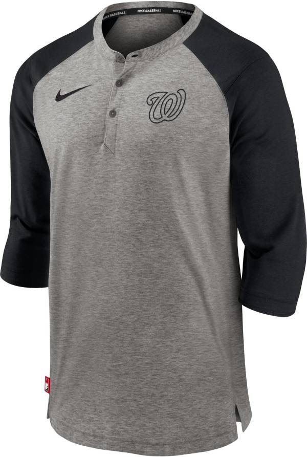 Nike Men's Washington Nationals Gray ¾ Flux Hoodie