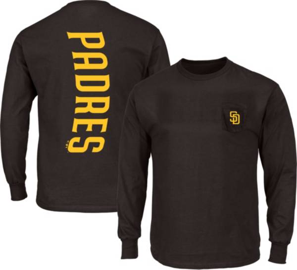 Nike Men's San Diego Padres Brown Sideline Dri-Fit Long Sleeve T-Shirt